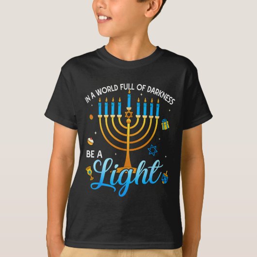 T-shirt Menorah Be A Light Happy Hanukkah Shirts For Men W (Devant)