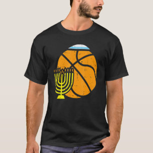 T-shirt Menorah de basketball juif Hanoukka Chanukah Sport