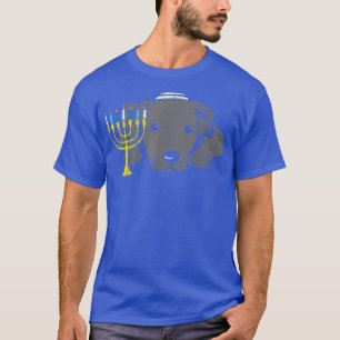 T-shirt Menorah de Hanukkah du chien Pitbull juif Chanuk P
