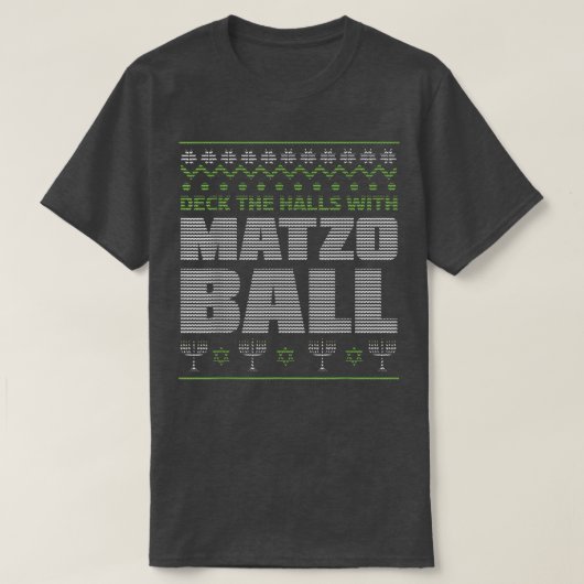 T-shirt Menorah Deck Matzo Balls Ugly XMas Hanoukka juive (Design devant)