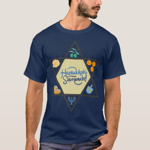 T-shirt Menorah Dreydl Latke Donut Jewish Hanoukka Star de