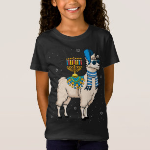 T-Shirt Menorah Hanoukka Llama Cute Alpaca Chanukah Christ