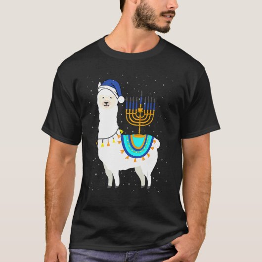 T-shirt Menorah Hanoukka Llama Cute Alpaca Chanukah Christ (Devant)