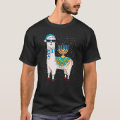 T-shirt Menorah Hanukkah Llama Cute Alpaca Chanukah Premiu (Devant)