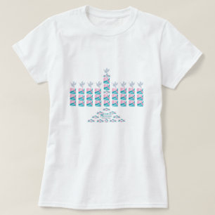 T-shirt MENORAH-Rose et Teal !