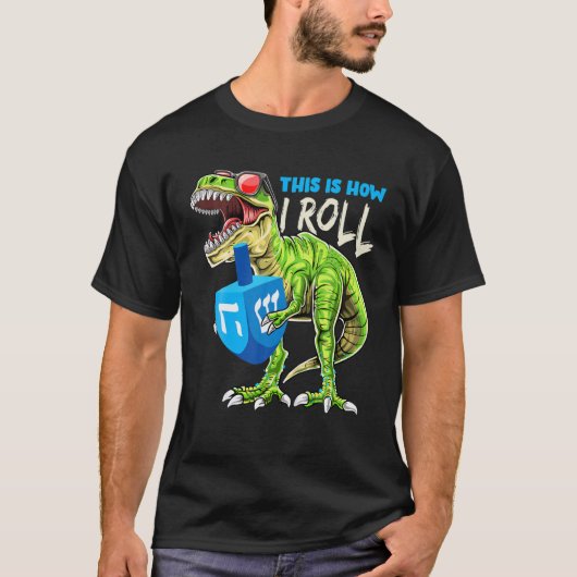 T-shirt Menorasaurus Comment je roule Dinosaur Hanoukka Gi (Devant)