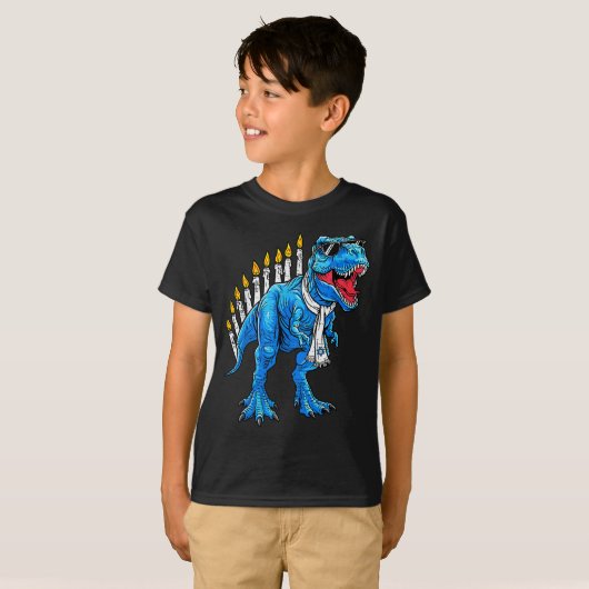 T-shirt Menorasaurus Hanukkah T Rex Dinosaur Dino Chanukah (Devant entier)
