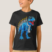 T-shirt Menorasaurus Hanukkah T Rex Dinosaur Dino Chanukah (Devant)