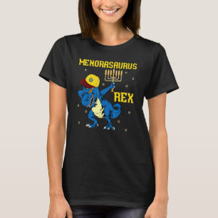 T-shirt Menorasaurus Rex Dinosaur Rex Hanukkah Menorah Pu