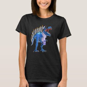 T-shirt Menorasaurus Rex Rex Dinosaure Hanukkah