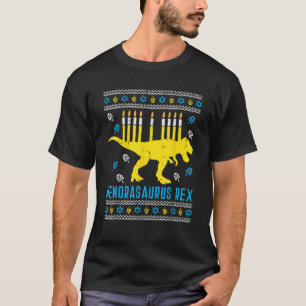 T-shirt Menorasaurus Rex Trex Menorah Moche Hanukkah Chanu