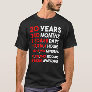 T-shirt Mens 20 Ans 240 Mois D'Être Impressionnant 20ème B