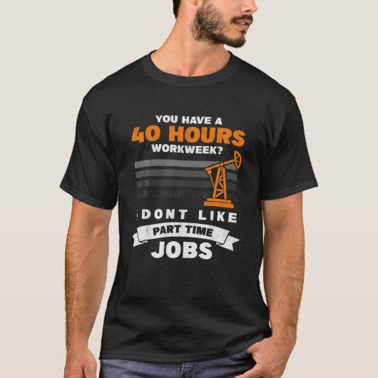 T-shirt Mens 40 Heures Temps Partiel Travail Col Rouge Hui (Devant)