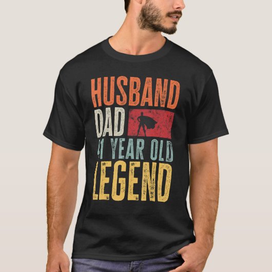 T-shirt Mens 41 Years Old 41st Birthday Papa Husband Legen (Devant)