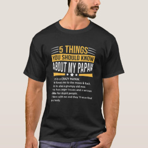 T-shirt Mens 5 Choses Que Vous Devriez Savoir Sur Mon Papa