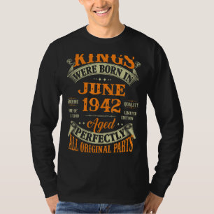 T-shirt Mens 80e Anniversaire Des Rois Nés En Juin 1942 80