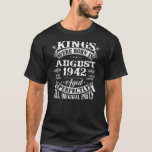 T-shirt Mens 80th Birthday Tee for Kings Born In août<br><div class="desc">Mens 80th Birthday Tee for Kings Born En août 1942 80 Years Old Gift. Parfait pour papa,  maman,  papa,  men,  women,  friend et family members on Thanksgiving Day,  Christmas Day,  Mothers Day,  Fathers Day,  4th of July,  1776 Independent Day,  Vétérans Day,  Halloween Day,  Patrick's Day</div>