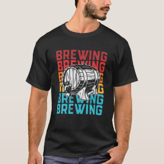 T-shirt Mens Accueil Brasserie Artisanale Rétro Bière Fair