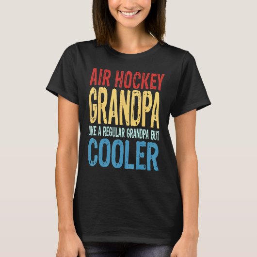 T-shirt Mens Air Hockey Grandpa  Like a Regular Grandpa bu (Devant)