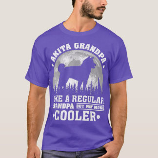 T-shirt Mens Akita Grandpa Funny Moon Vintage Akita Dog Fa
