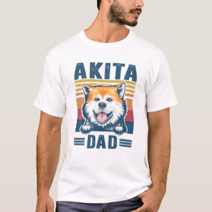 T-shirt Mens Akita Papa Père Retro Akita Cadeaux Chien Pap