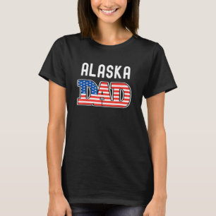 T-shirt Mens Alaska Papa États-Unis Mens Alaska State Flag
