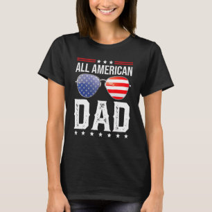 T-shirt Mens All American Papa Famille Quatrième 4 juillet
