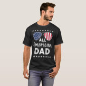 T-shirt Mens All American Papa Us Drapeau Lunettes De Sole (Devant entier)