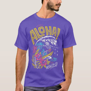 T-shirt Mens Aloha Hawaii Skeleton Surf Plage Summer Lover