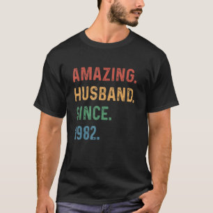 T-shirt Mens Amazing Husband Since 1982 - 41st Year Weddin