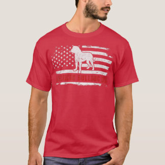 T-shirt Mens American Bulldog Papa Distressed American Fla