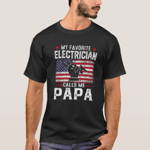 T-shirt Mens American Drapeau Mon Electricien Favori Appel