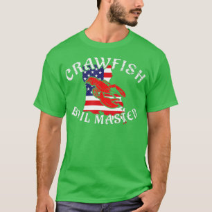 T-shirt Mens American Flag Louisiane Crawfish Boil Master