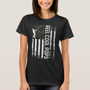 T-shirt Mens American Flag Reel Cool Pops Pour Daddy Husba