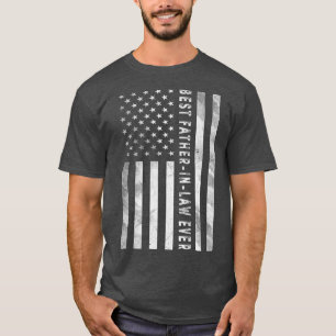 T-shirt Mens American USA Drapeau meilleur père en droit j