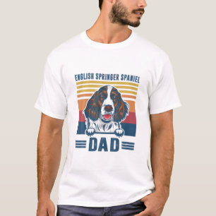 T-shirt Mens Anglais Springer Espagnol Papa Père Retro Eng