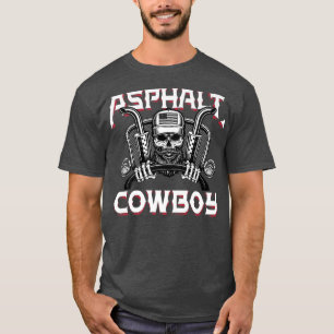 T-shirt Mens Asphalt Cowboy Funny Truck Driver Trucker Die