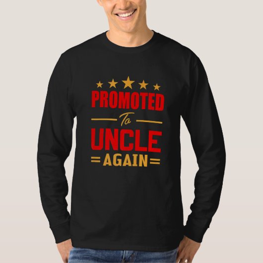 T-shirt Mens Awesome Promoted To Uncle Again Soon To Be U (Devant)