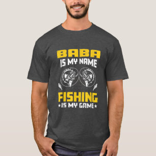 T-shirt Mens Baba Est Mon Nom Pêche Game Outdoor Men Papa