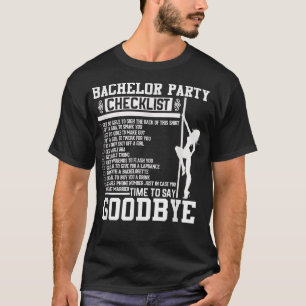 T-shirt Mens Bachelor Party Checklist Groom Groomsmen Wedd