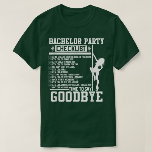 T-shirt Mens Bachelor Party Checklist Groom Groomsmen Wedd (Design devant)