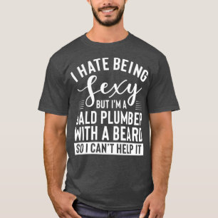 T-shirt Mens Bald Plumber Beard Merch  Great Gifts For