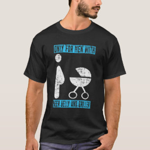 T-shirt Mens Barbecue Seulement Pour Les Hommes Avec Un Ve