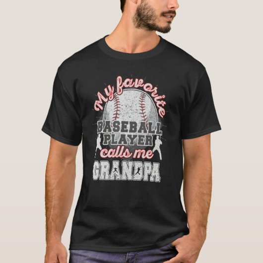 T-shirt Mens Baseball Grandpa Favorite Baseball Player Cal (Devant)