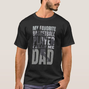 T-shirt Mens Basketball Papa Mon Joueur De Basketball Favo