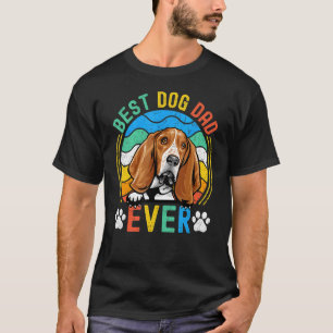 T-shirt Mens Basset Hound Meilleur Chien Papa Jamais Papa