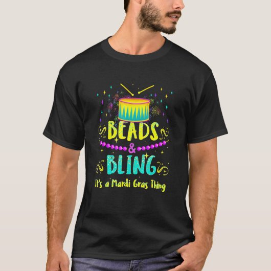 T-shirt Mens Beads and Bling C'est une Mardi Gras Thing Sh (Devant)