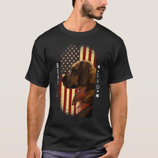 T-shirt Mens Beagle Dad American Flag Patriotic Beagle Des (Devant)