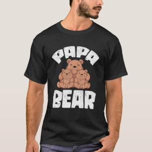 T-shirt Mens Bear Famille Papa Papa Bear Cubes Papa Animal
