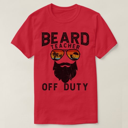T-shirt Mens Beard acher Off Duty Lunettes de soleil Beach (Design devant)